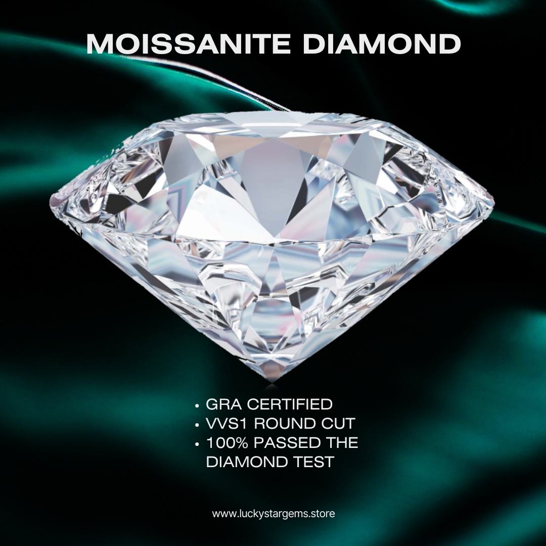 Moissanite Diamond VVS1 Round Cut Moissanite Stone Loose Gemstone