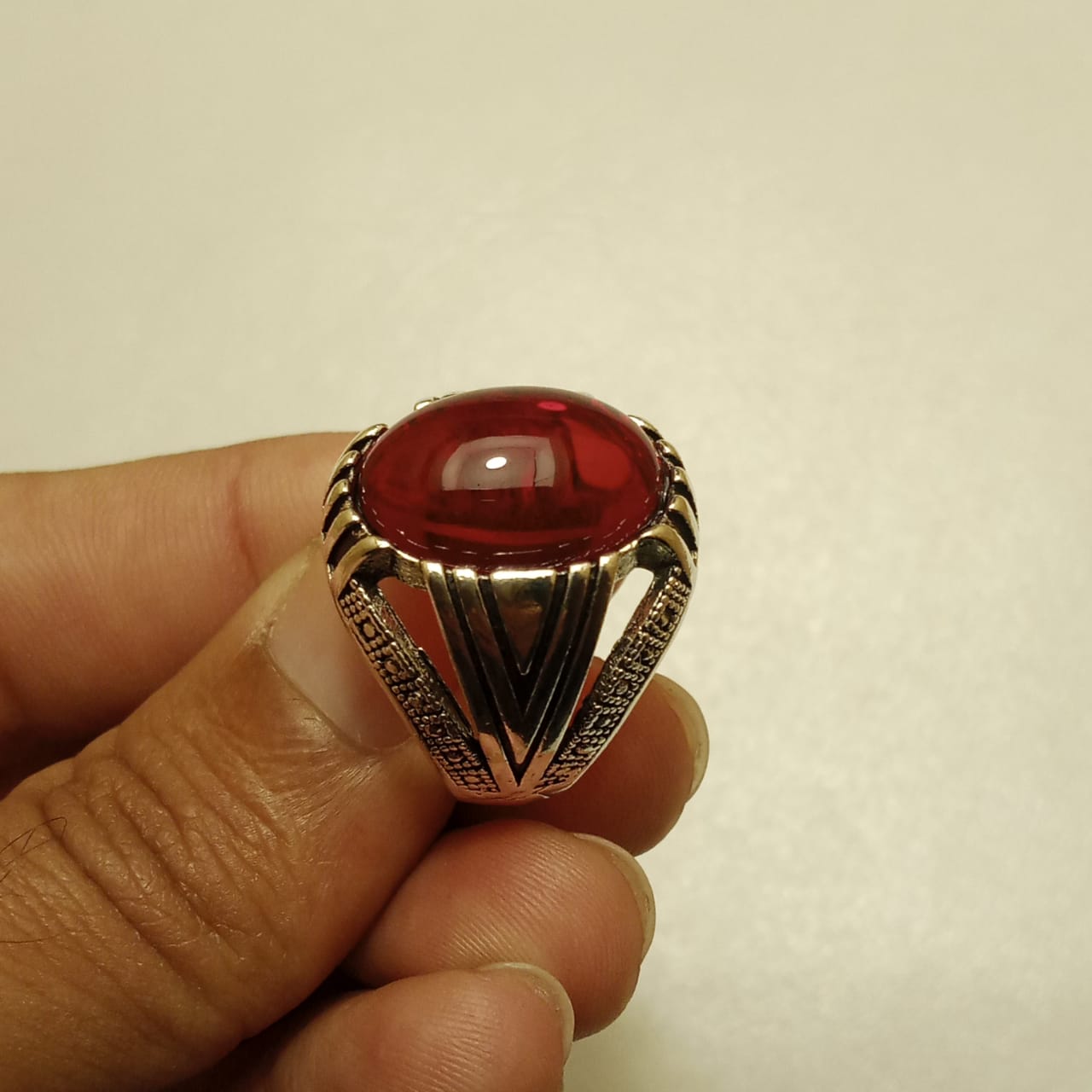 12 Carat Yaqoot Ring | Cabochon Cut Ruby | Turkish Style Ring