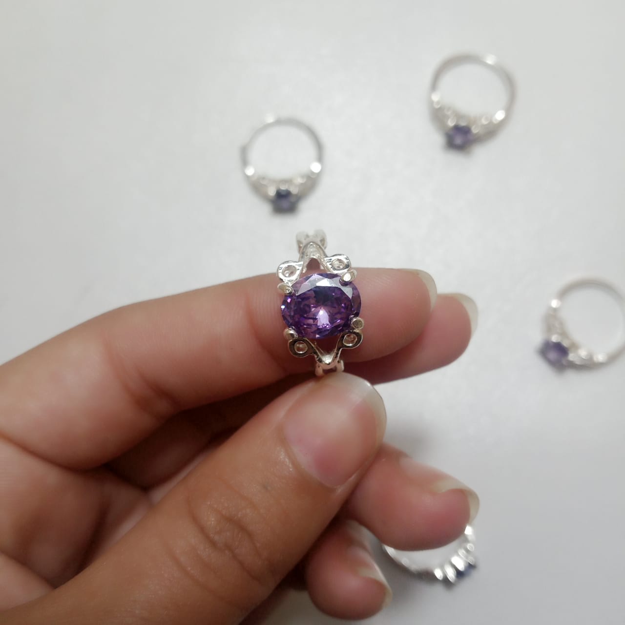 3 Carat Neelam Female Ring | Step Cut | CODE N-14