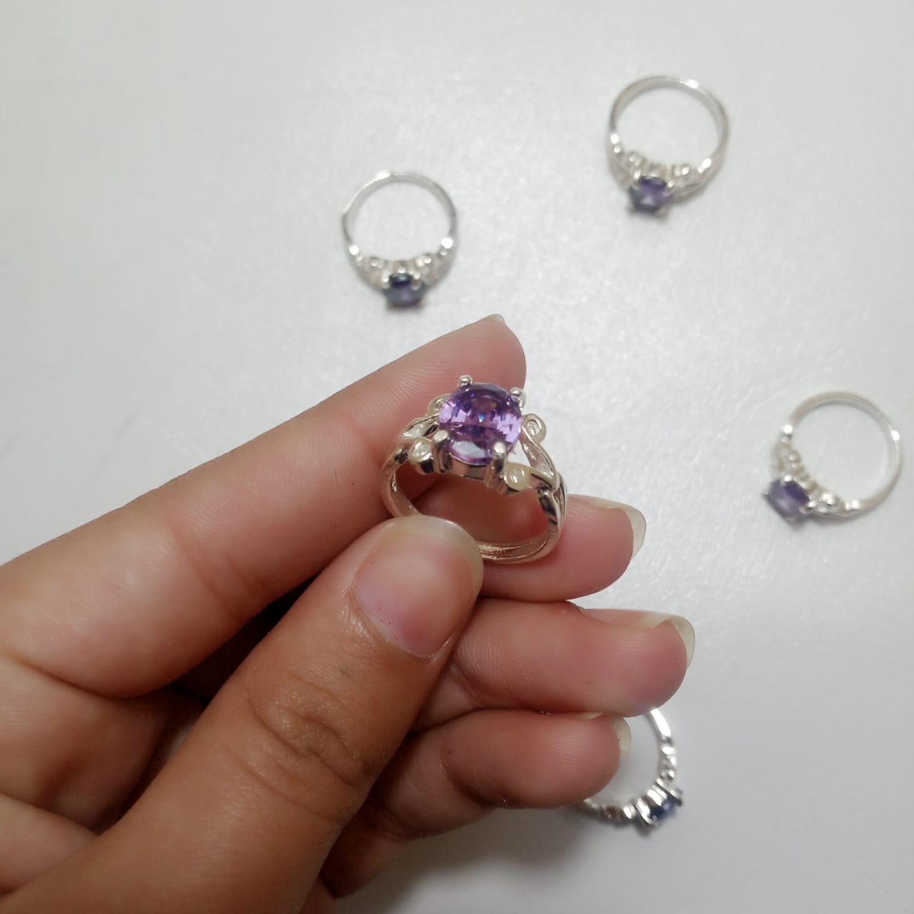 3 Carat Neelam Female Ring | Step Cut | CODE N-14