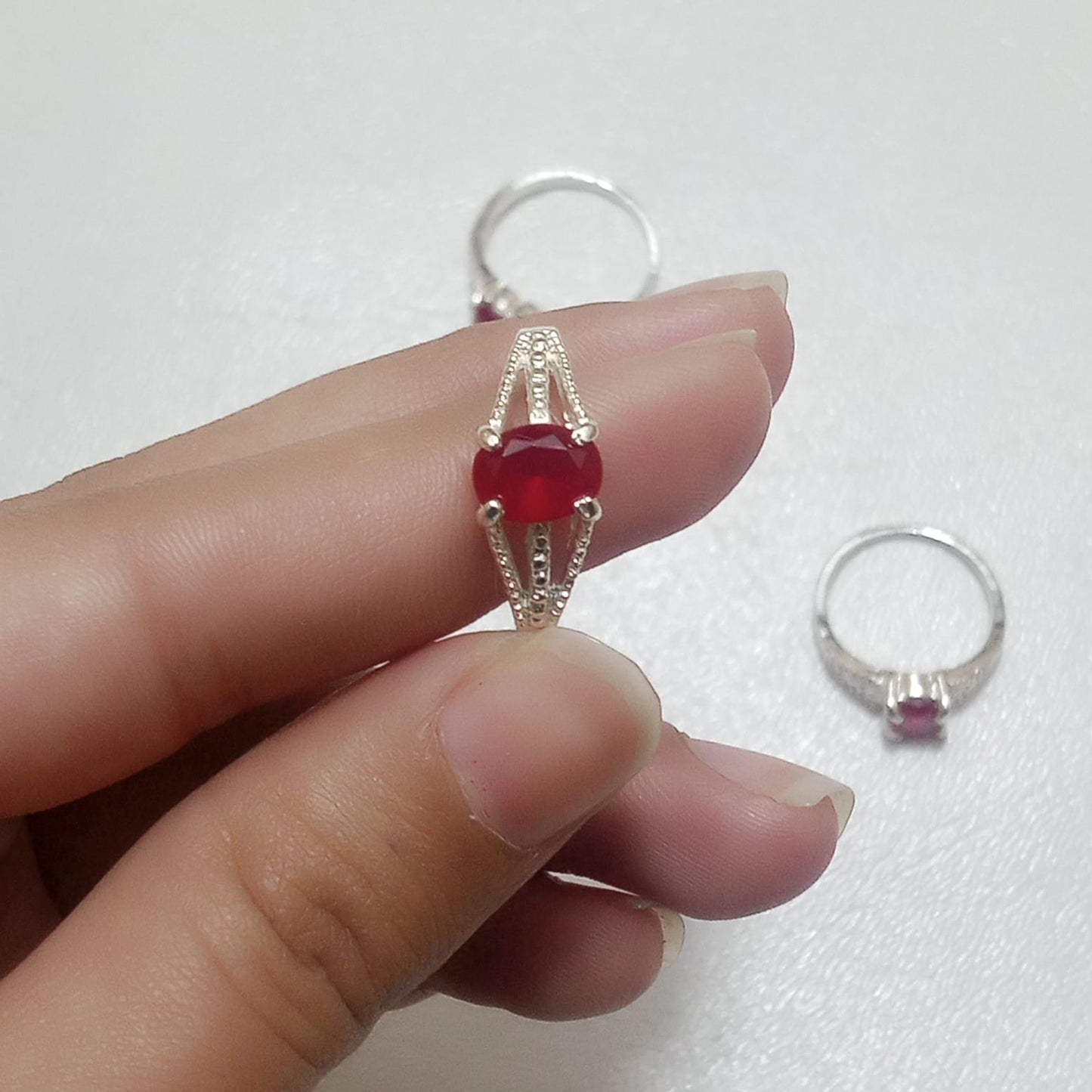 Ruby Female Ring | Step Cut | Yaqoot Ring | CODE R01