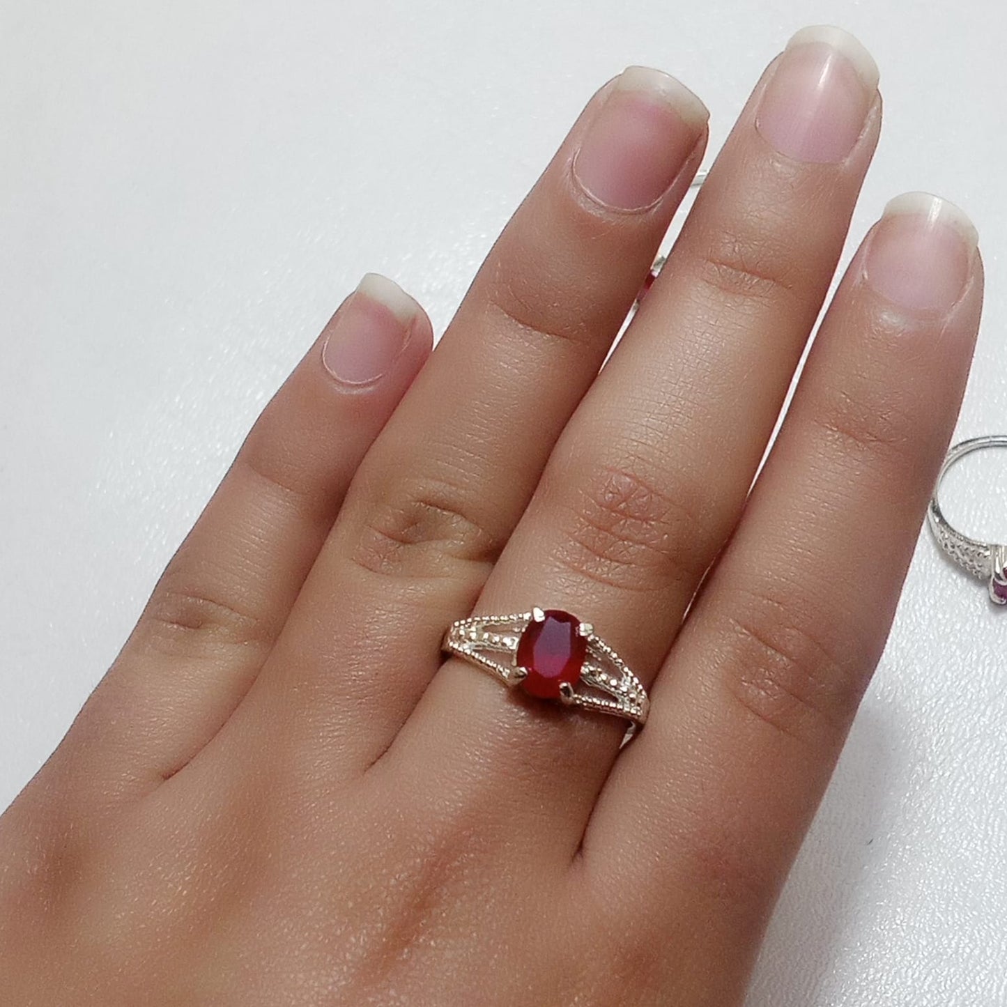 Ruby Female Ring | Step Cut | Yaqoot Ring | CODE R01