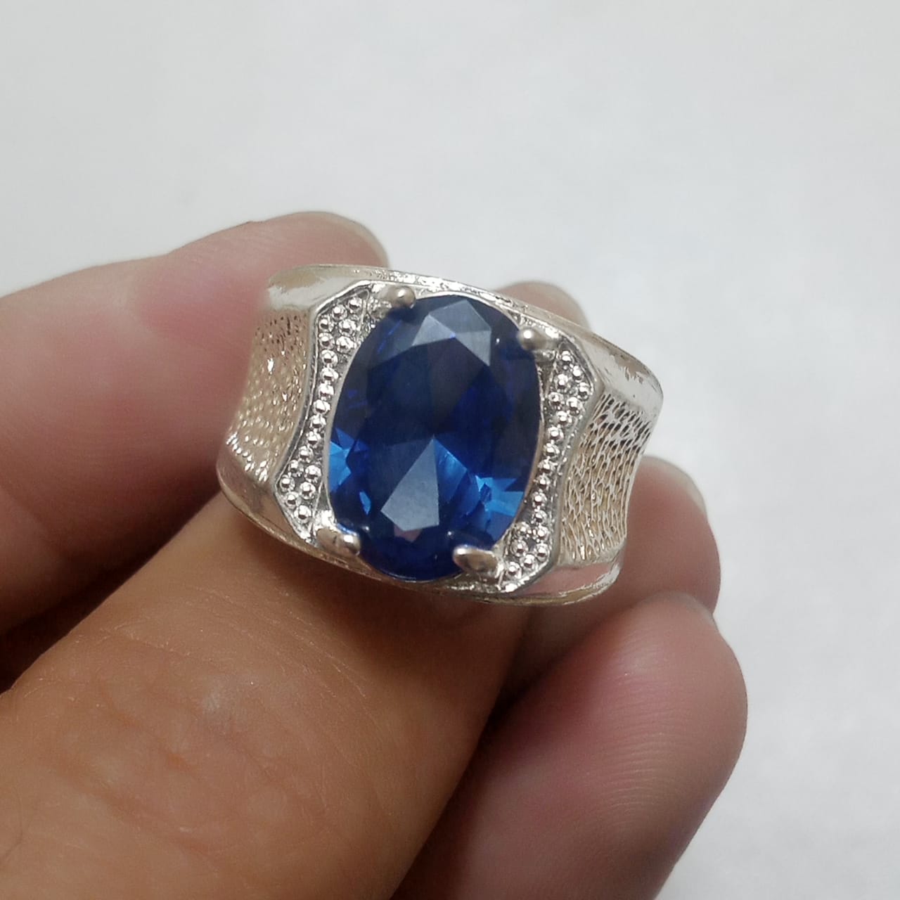 10 Carat Neelam Ring | Step Cut | Turkish Style Ring