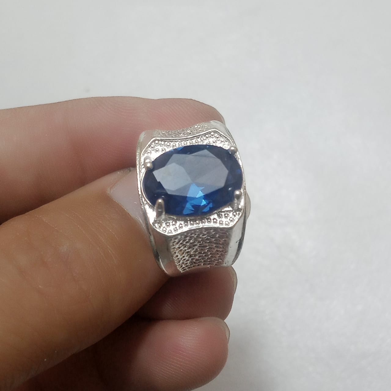 10 Carat Neelam Ring | Step Cut | Turkish Style Ring