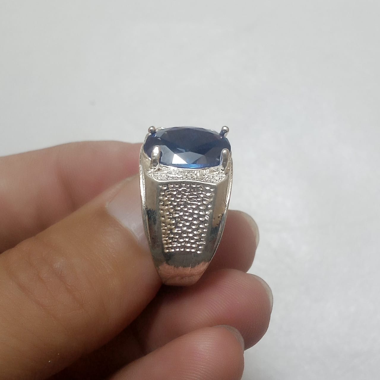 10 Carat Neelam Ring | Step Cut | Turkish Style Ring