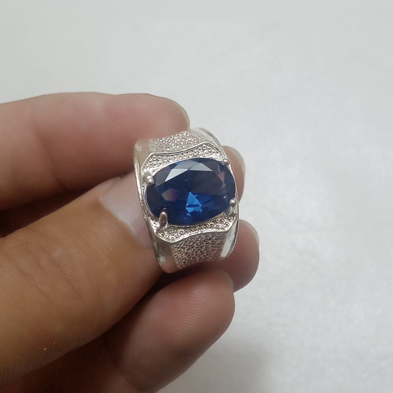 10 Carat Neelam Ring | Step Cut | Turkish Style Ring