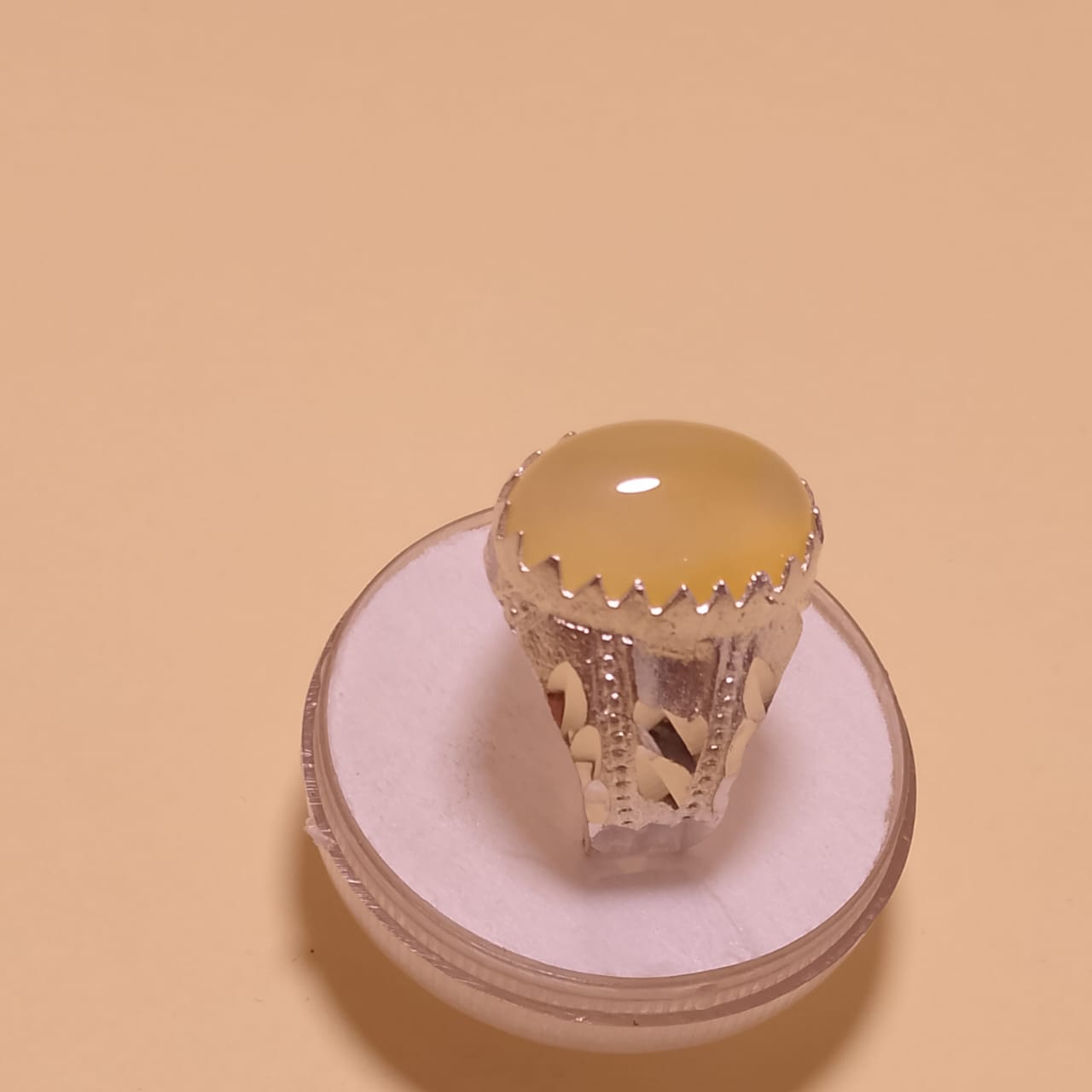 22 Carats Pukhraj Ring | Cabshon Cut