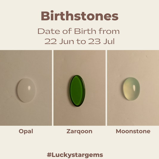 Lucky Bundle | Moonstone, Zarqoon, Opal | Set of 3 Gems | 5-6 Carat