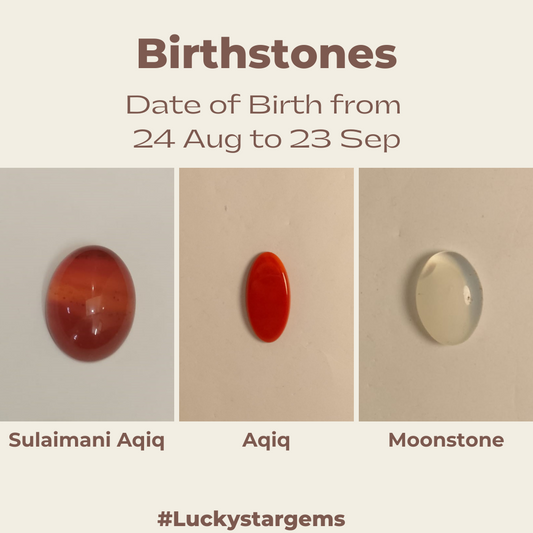 Lucky Bundle | Sangi Sulimani, Aqiq, Moonstone | Set of 3 Gems | 5-6 Carat