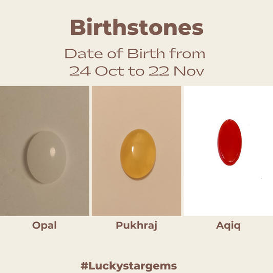 Lucky Bundle | Opal, Phukraj, Aqiq | Set of 3 Gems | 5-6 Carats