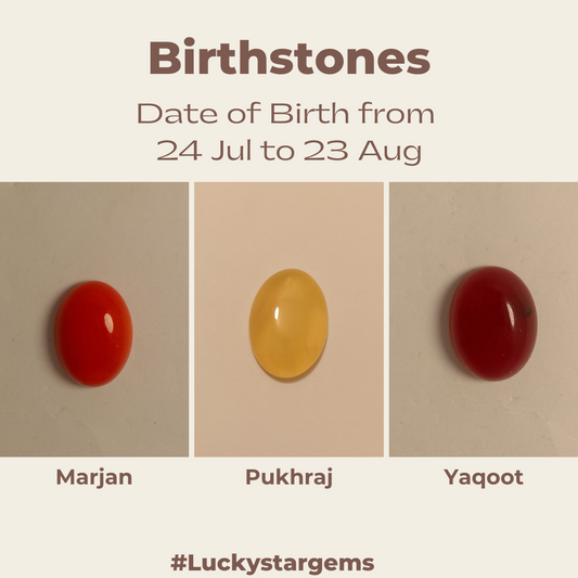 Lucky Bundle | Marjan, Pukhraj, Yaqoot | Set of 3 Gems | 5-6 Carat