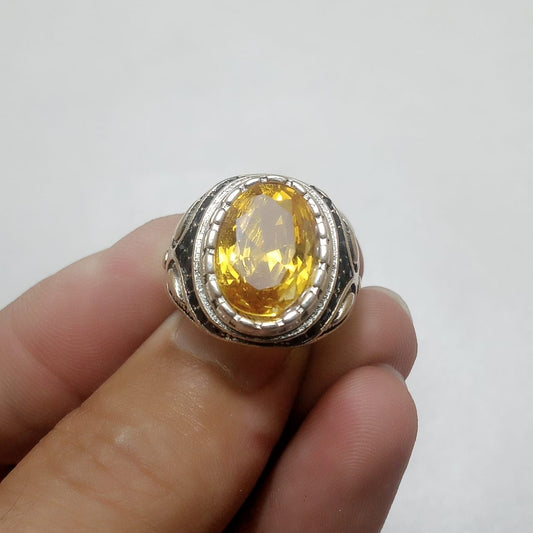 14 Carats Pukhraj Ring | Step Cut | Turkish Style