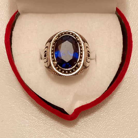 12 Carat Neelam Ring  | Step Cut | Turkish Style Ring