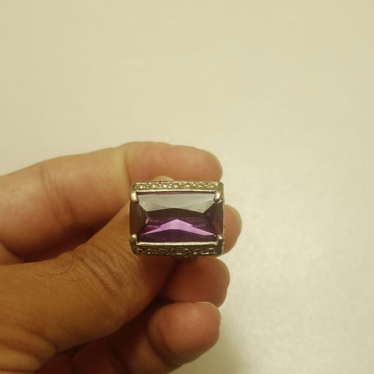 19 Carat Neelam Ring | Step Cut