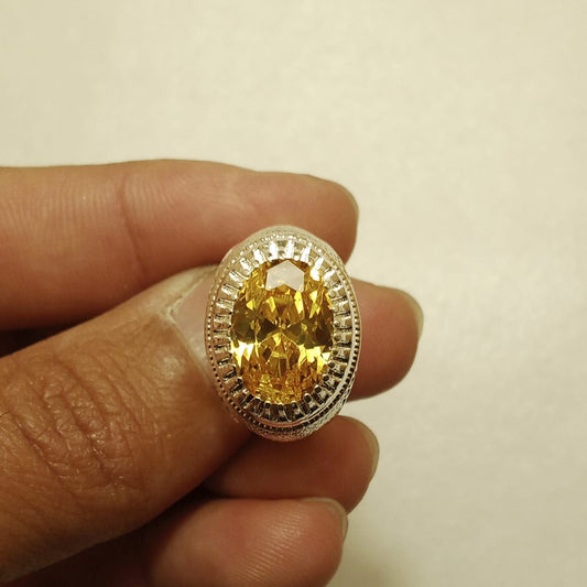 Pukhraj Ring | Step Cut | Turkish Style Ring