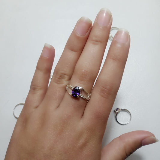 2 Carat Neelam Female Ring | Step Cut | CODE N-12