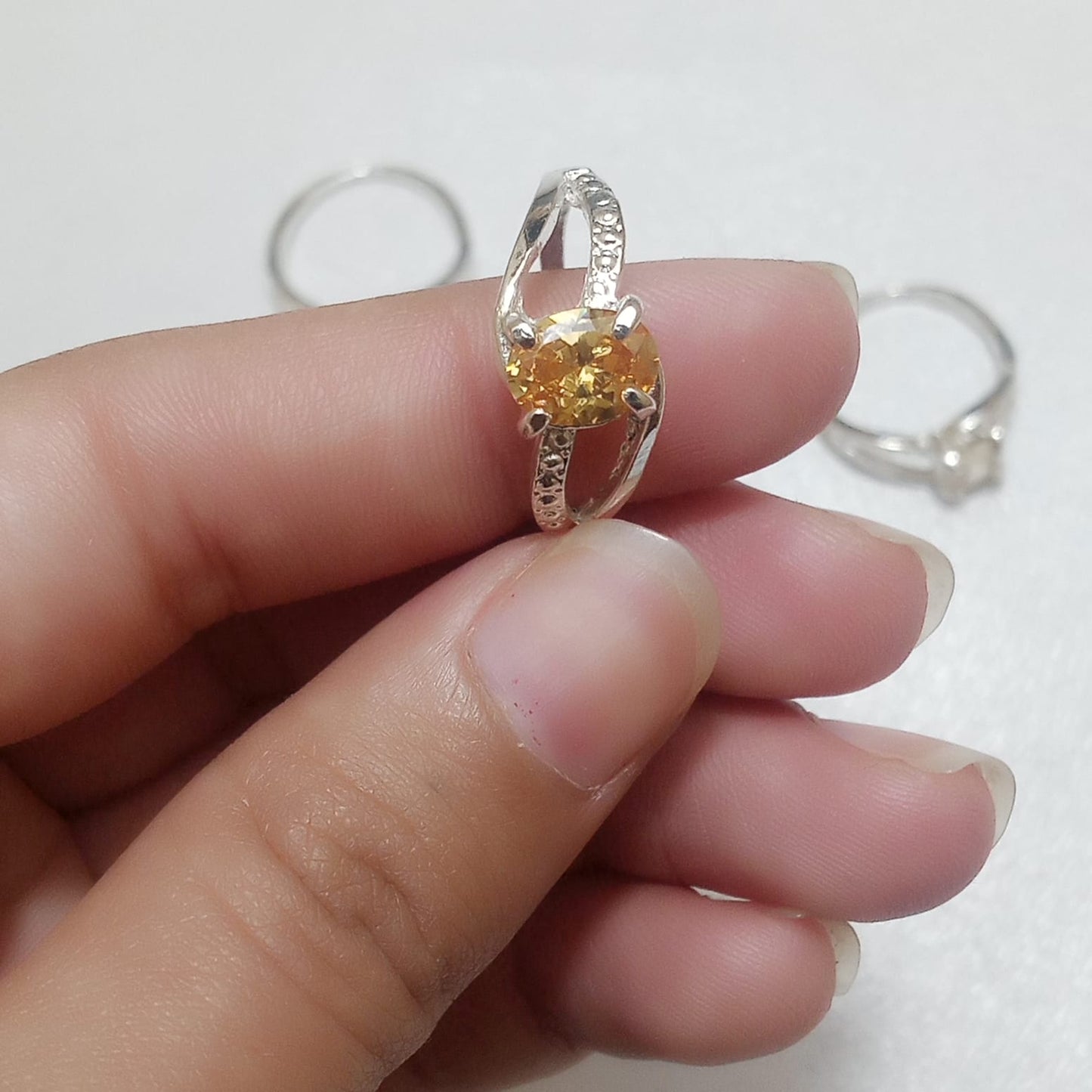 2 Carats Pukhraj Female Ring | Step Cut | CODE P16