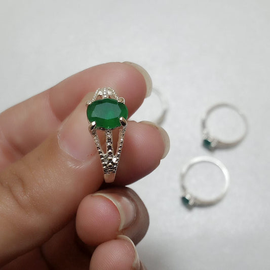 Emerald Female Ring | Step Cut Panna | CODE E-10