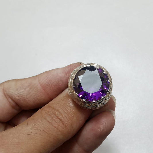 23 Carat Neelam Ring | Step Cut | Turkish Style Ring