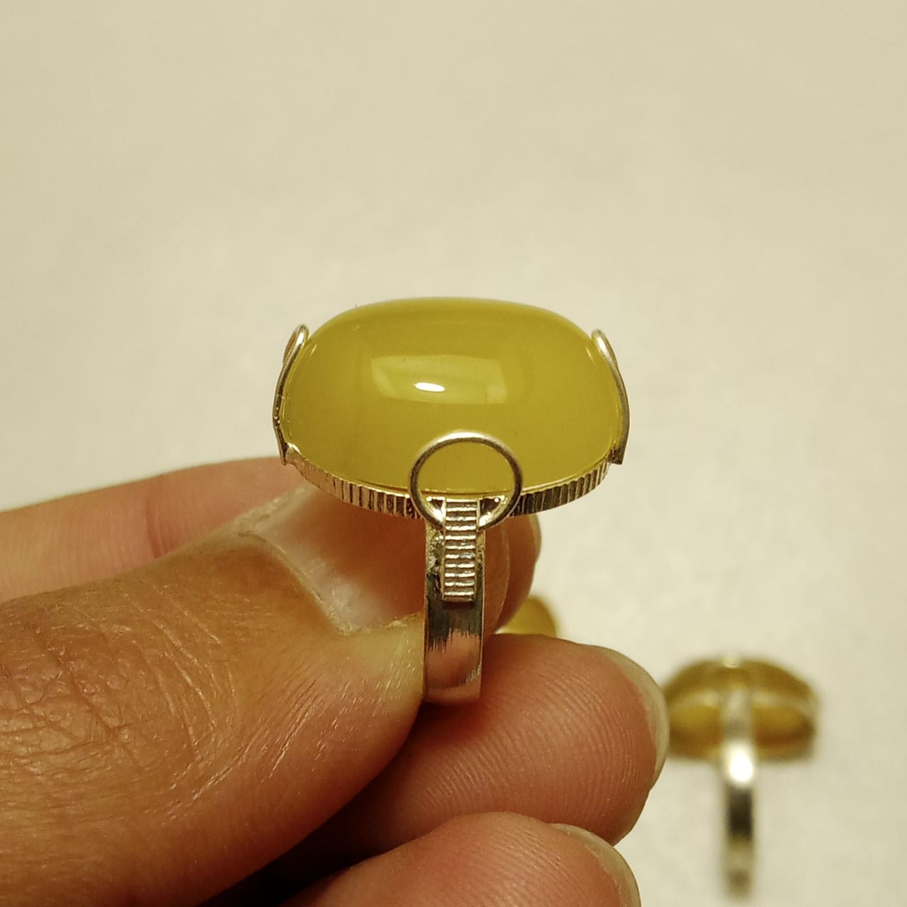 22 Carats Pukhraj Ring | Cabshon Cut