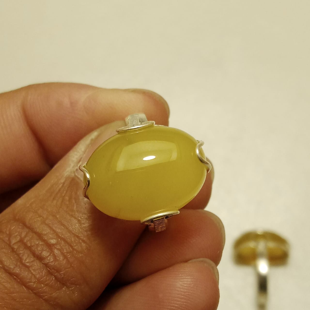 22 Carats Pukhraj Ring | Cabshon Cut